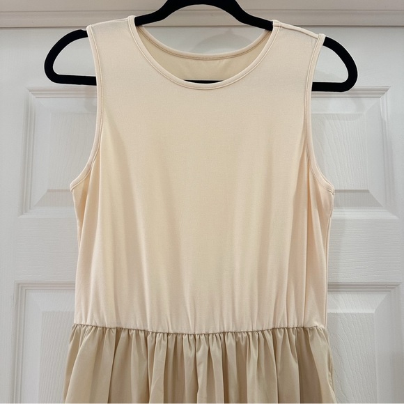 NWT Commense Sleeveless Neutral Midi Dress Tan sz XL - Picture 3 of 6